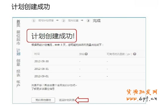 鉆展計(jì)劃創(chuàng)建成功