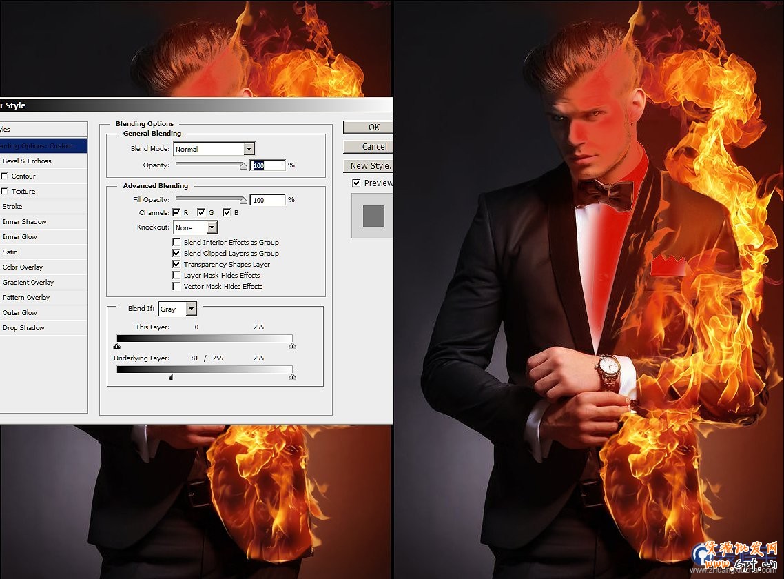 PS手把手教你繪制冰火兩重天的人物效果 PS手把手教你繪制冰火兩重天的人物效果